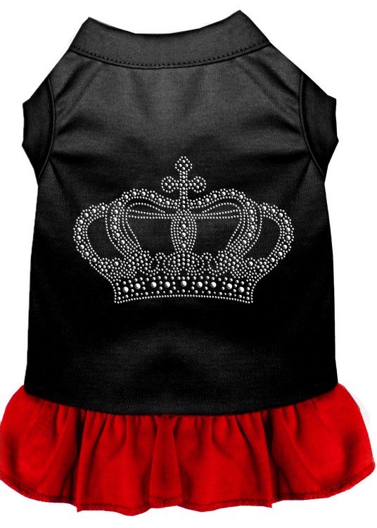 Rhinestone Crown Dress Black with Red Med